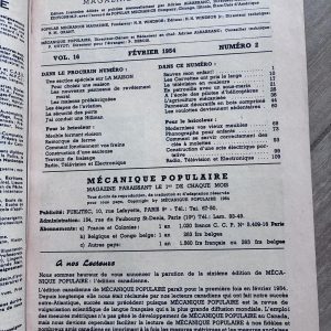 Revue "Mécanique Populaire" N°93 - Février 1954 – Image 2